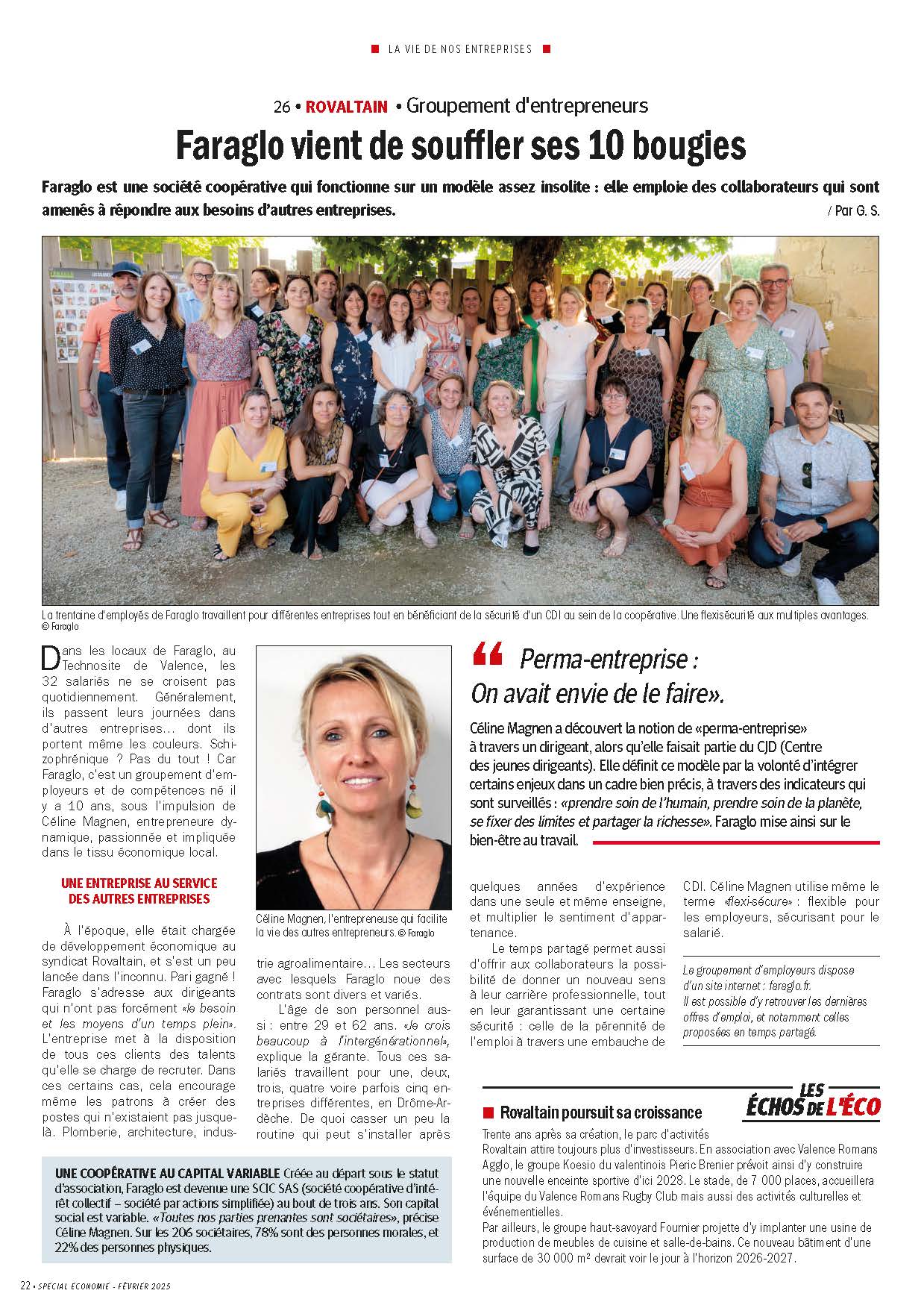 2025-03-15_Latribune_Montelimar_Faraglo Article de presse La Tribune Montélimar